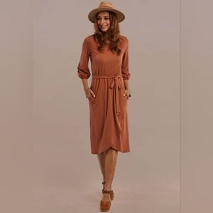 NWT Rust color Midi Dress with Pocket
